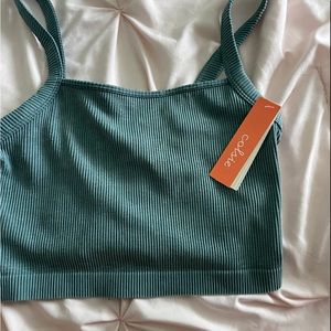 target (colsie) sea blue ribbed crop top
